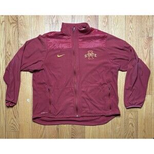 Iowa State Cyclones 1/4 Zip Mens XL Red NCAA Nike Therma Fit Fleece Full Zip